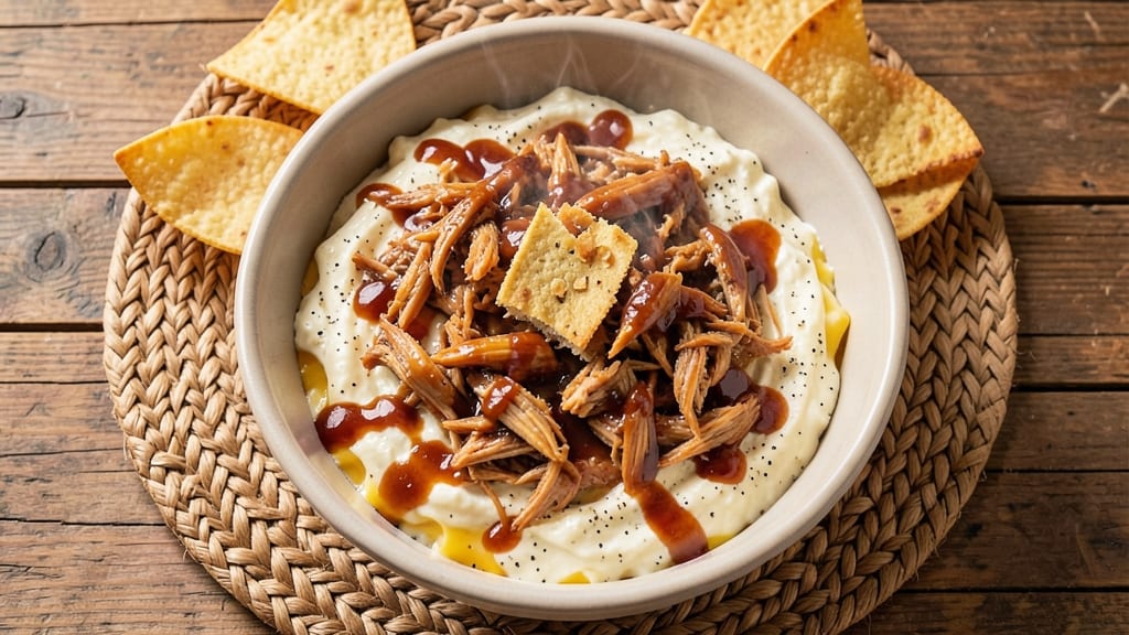 Buffalo Chicken Dip Recipe Oven No Blue Cheese: Crispy Tortilla Crown Over Smoky Cheddar Rivers