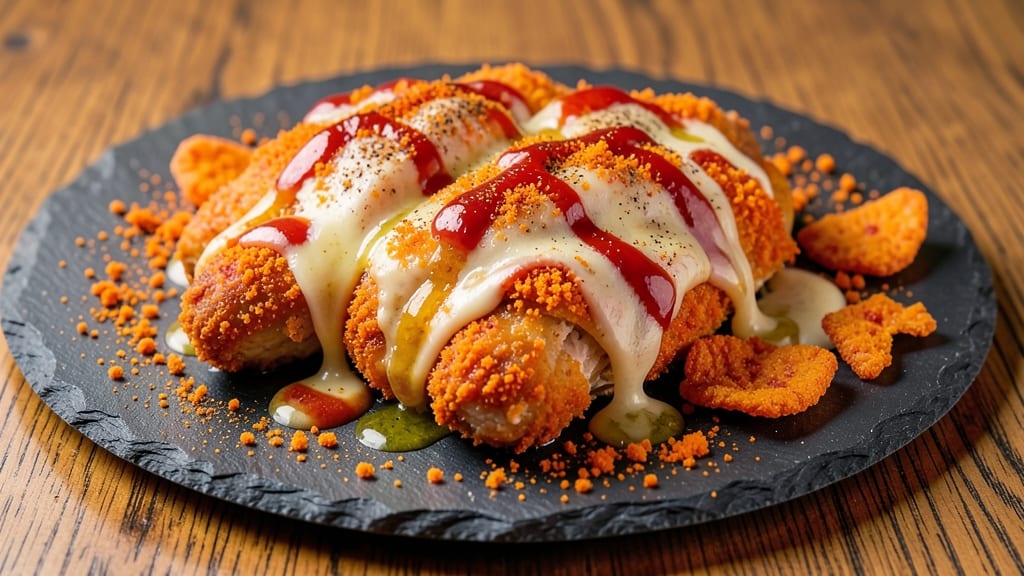 Baked Cheetos Chicken Recipe: Crunchy Crown Over Smoky Cheddar Rivers