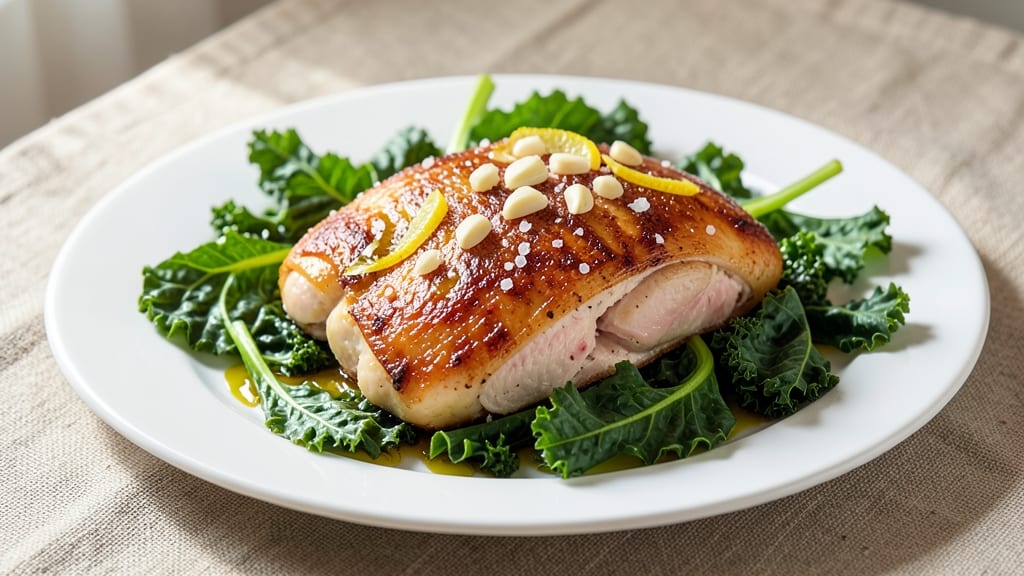 Baked Chicken Breast and Kale Recipe: Crispy-Skinned Protein with Earthy Greens