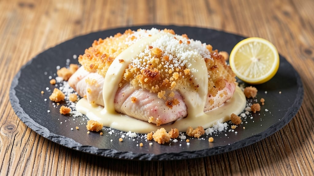 Best Foods Mayo Parmesan Crusted Chicken Recipe: Crunchy Breadcrumb Crown Over Gooey Pull-Apart Cheese Rivers