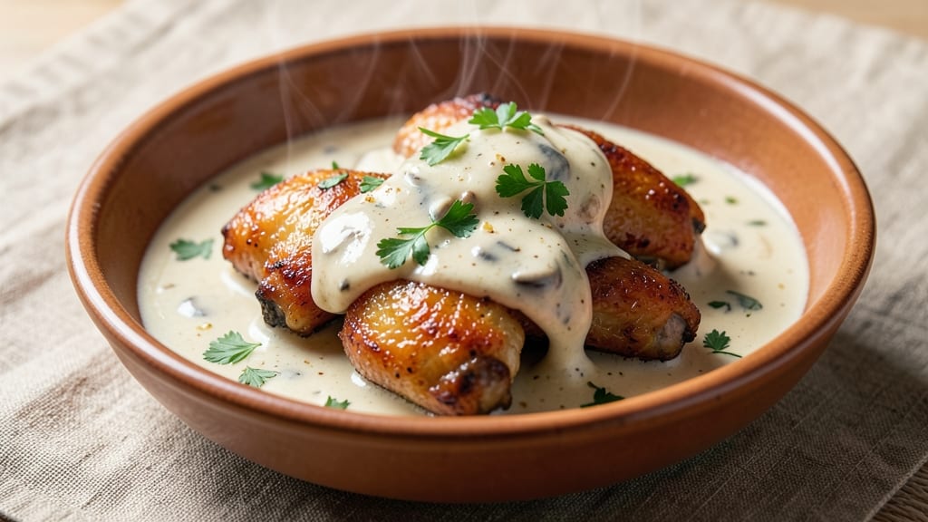 Baked Chicken Wings Recipe with Cream of Mushroom Soup: Crispy Bites Dipped in Savory Sauce