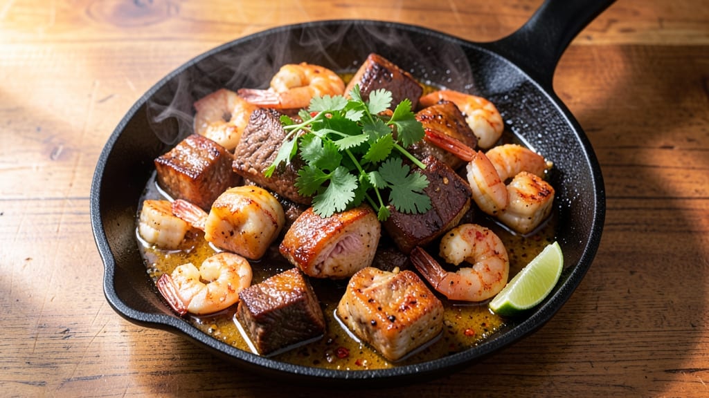 Beef, Chicken, and Shrimp Fajitas Recipe: Sizzling Skillet Fiesta in 20 Minutes