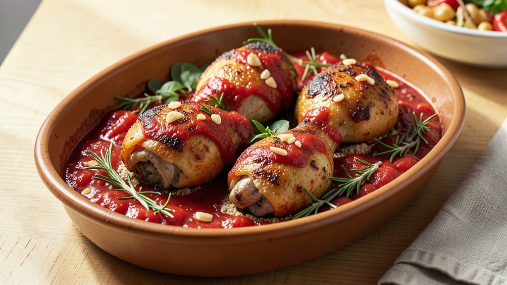 Baked Chicken Thighs in Tomato Sauce Recipe: Herb-Infused Sauce That Sticks to Every Bite