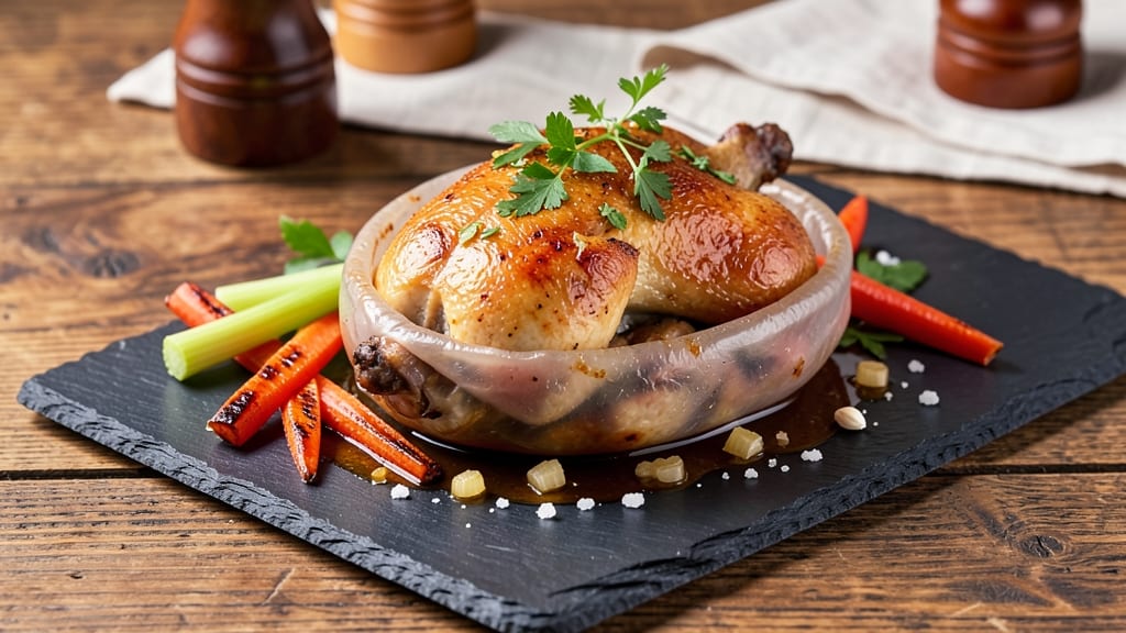 Bresse Chicken Cooked in a Pig's Bladder Recipe: Heritage Method for Ultra-Tender Meat