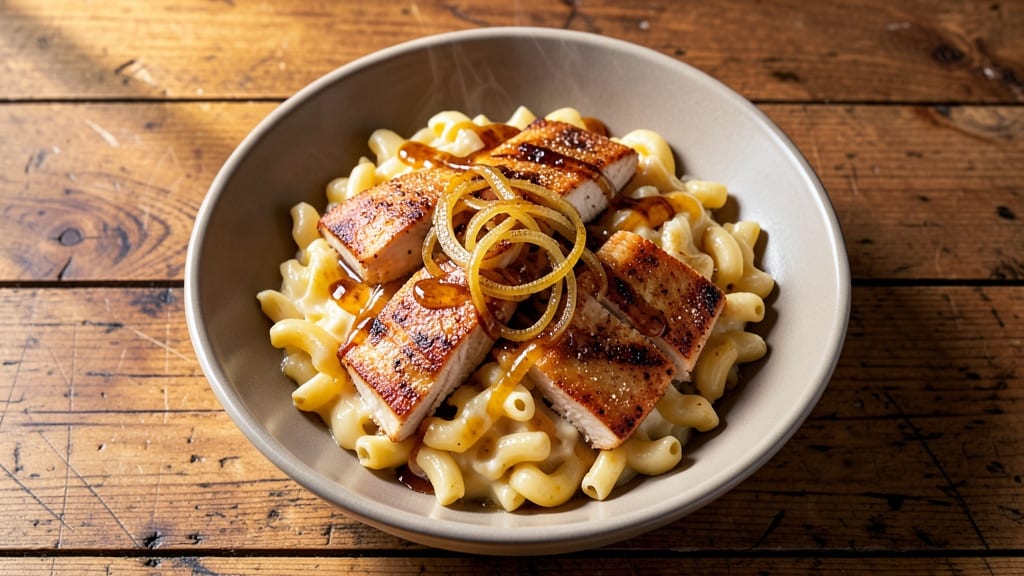 Applebee's Honey Chicken Mac and Cheese Recipe: Crispy Tortilla Crown Over Sweet-Spiced Cheese Rivers