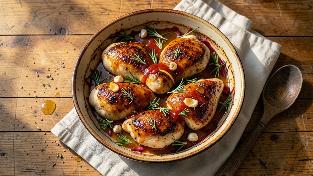 Baked Herbal Chicken Recipe: Fragrant Rosemary-Garlic Crisp in 40 Minutes