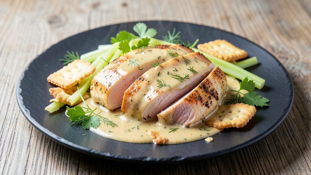 Campbell's Cream of Celery Chicken Recipe: Celery Crown Crunch Over Velvety Ranch