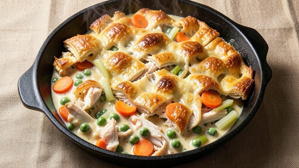 Campbell's Cream of Chicken Chicken Pot Pie Recipe: One-Pan Creamy Comfort With Crispy Celery Crown