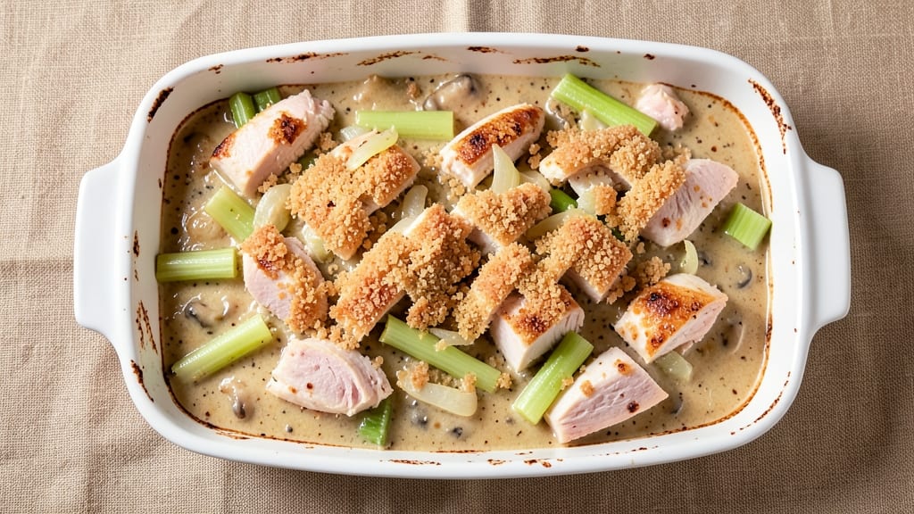 Campbell's Cream of Mushroom Chicken Casserole Recipe: One-Pot Comfort With Crispy Celery Crown