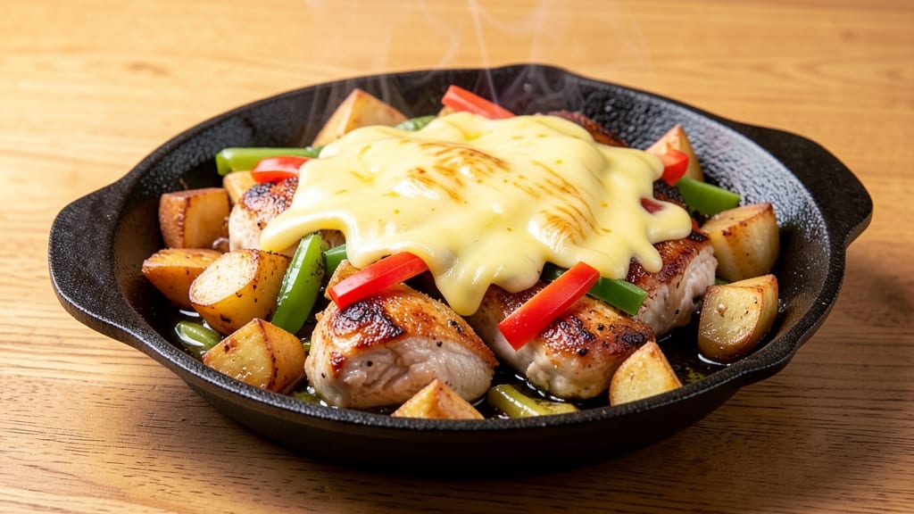 Applebee's Sizzling Chicken Skillet Recipe: Crispy Tortilla Crown Over Smoky Cheddar Rivers