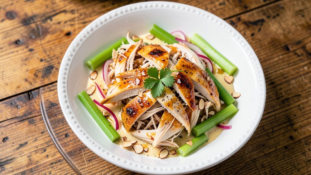 Copycat Sam's Club Rotisserie Chicken Salad Recipe: Shredded Chicken and Celery Crown Crunch